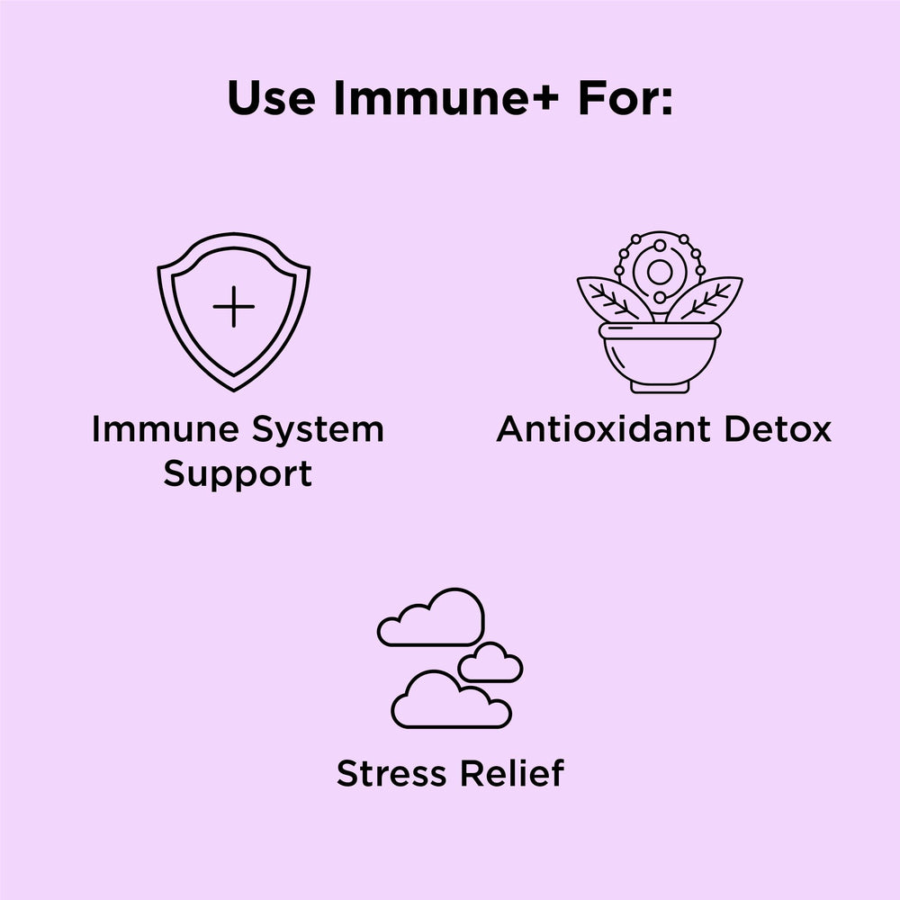 nbpure Immune+ bottle with detailed label showing plant based ingredients.