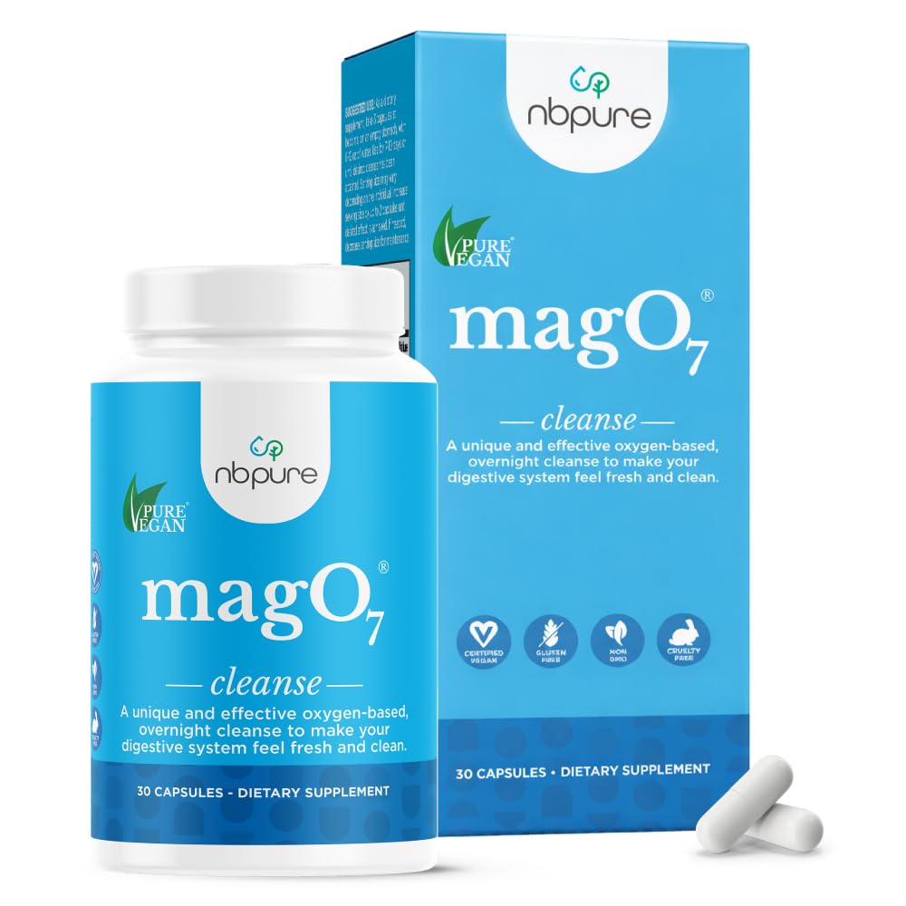 nbpure MagO7 bottle front, ready for a nightly detox routine.