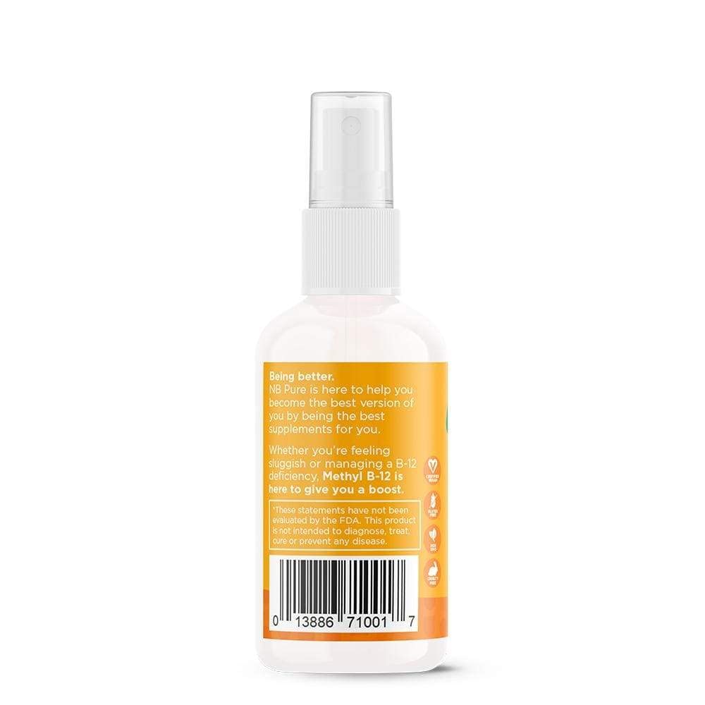 nbpure Organic Methyl B12 spray packaging on display for easy accessibility