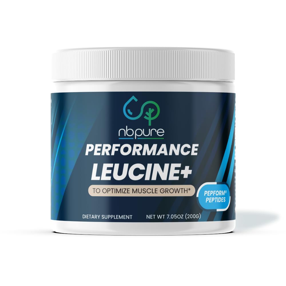 nbpure Performance Leucine+ bottle highlighting PepForm peptides for faster recovery and lean gains