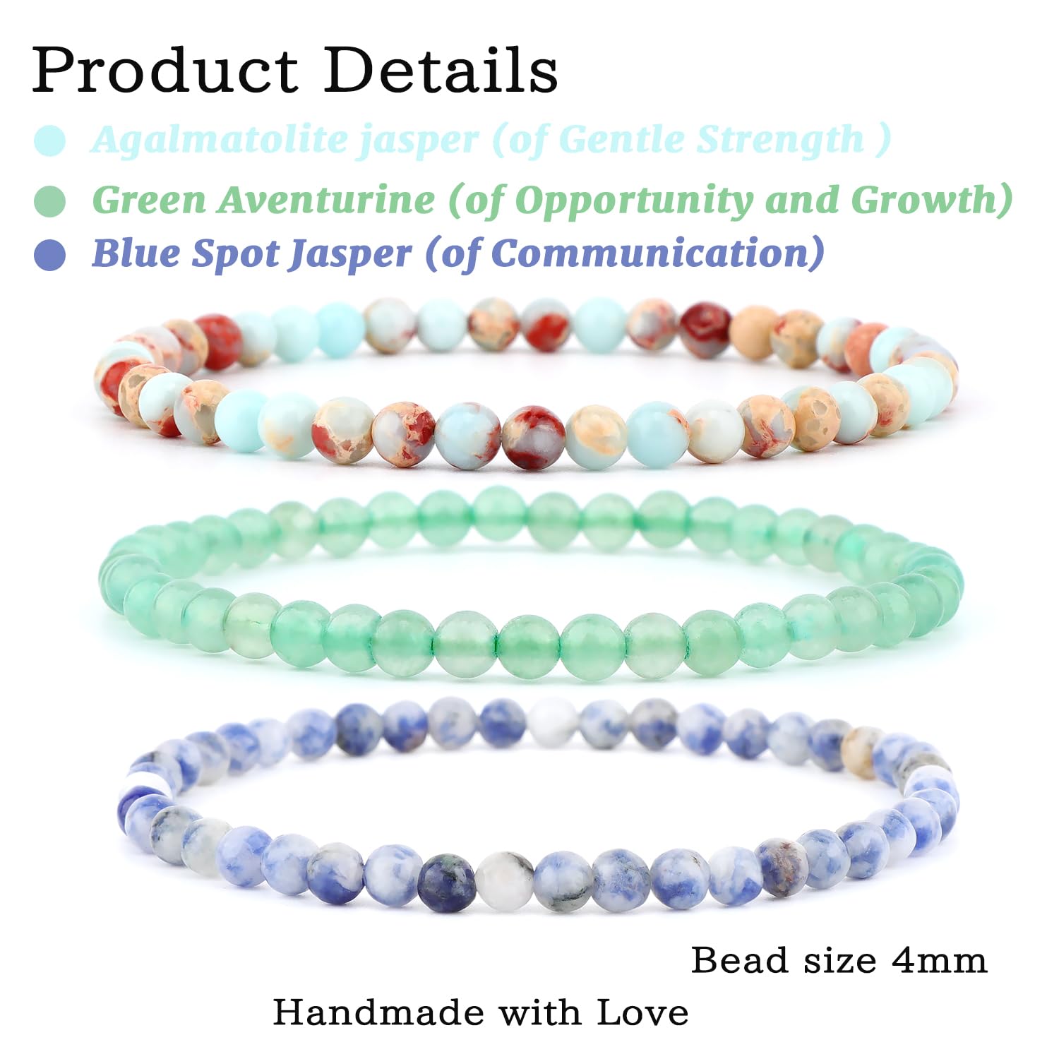NCB Blue Spot bracelet closeup supports expression and calm energy.
