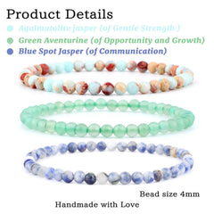 NCB Blue Spot bracelet closeup supports expression and calm energy.