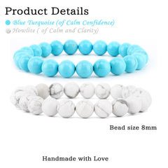 NCB blue turquoise bracelet worn on wrist showing versatile unisex style