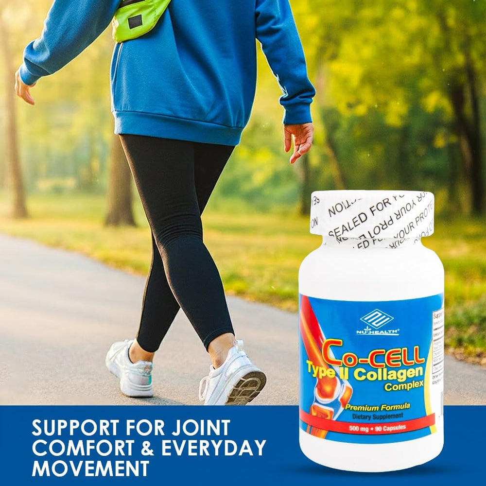 Close-up of ingredients list for NCB Co-Cell Type II Collagen.