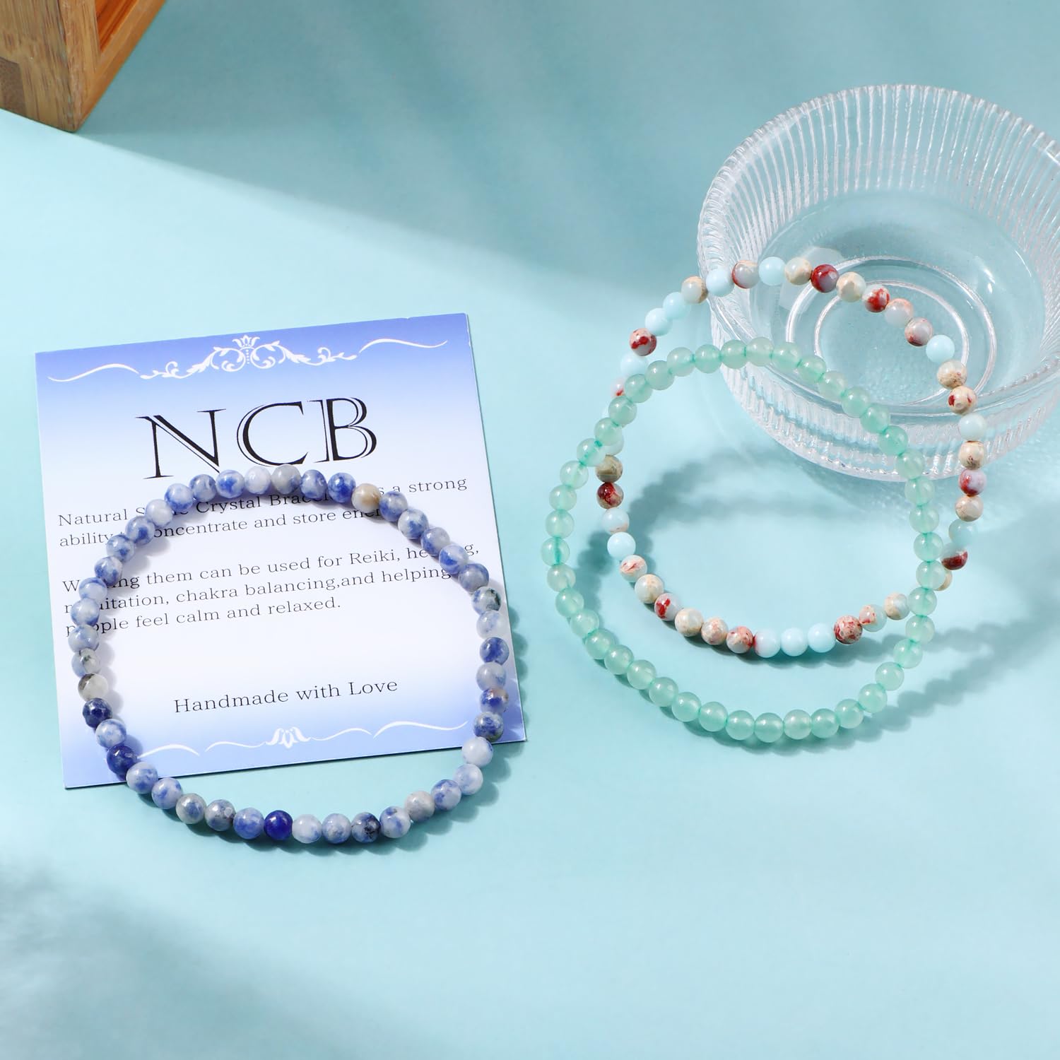 NCB Green Aventurine bracelet closeup soothing heart in daily wear.
