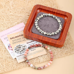 NCB handmade gemstone bracelet close-up highlighting craftsmanship and texture.