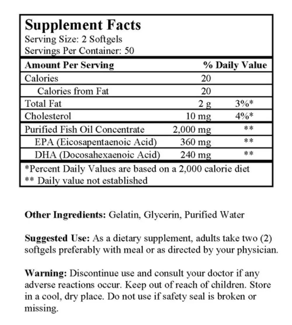 NCB Omega-3 Golden Alaska sustainability badge reflects wild-caught source and purity standards.