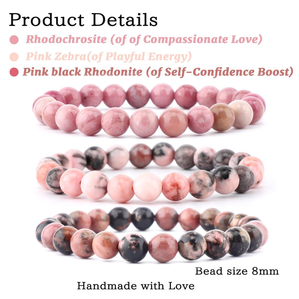 NCB Pink Zebra bracelet close-up shows vibrant color mix for playful elegance.