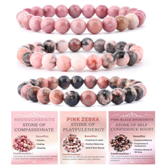 NCB Rhodochrosite bracelet close-up highlighting warm pink tones for confident style.