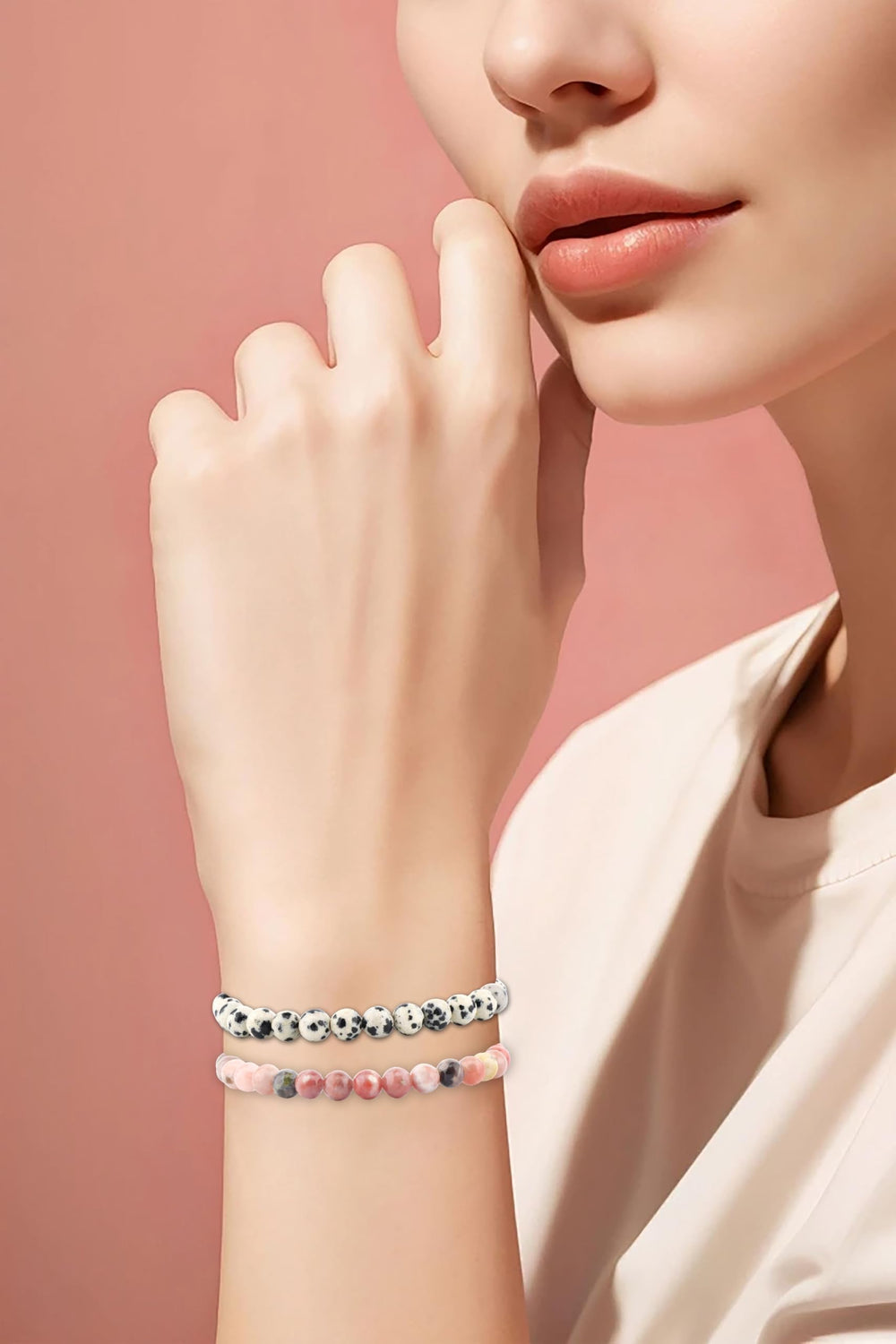 NCB unisex gemstone jewelry on wrist, versatile for any outfit.