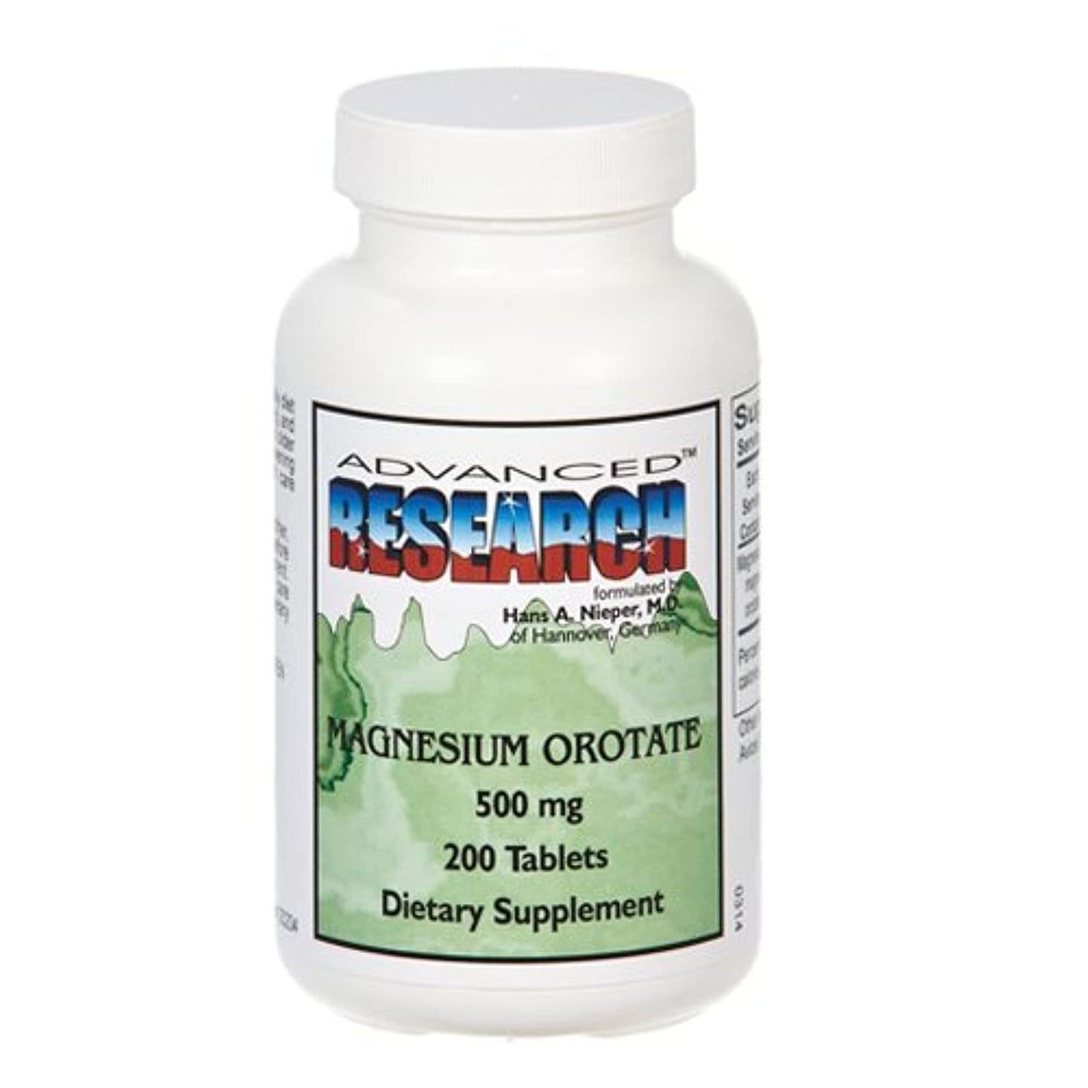 NCI Advanced Research magnesium orotate tablets bottle close-up for convenient daily supplementation.