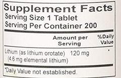 Close-up of Lithium Orotate 120 mg tablets for easy daily dosage by NCI Advanced Research