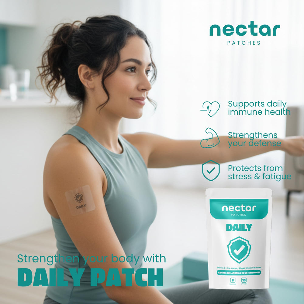 Nectar Daily Patches echinacea botanicals close-up for natural immune routines