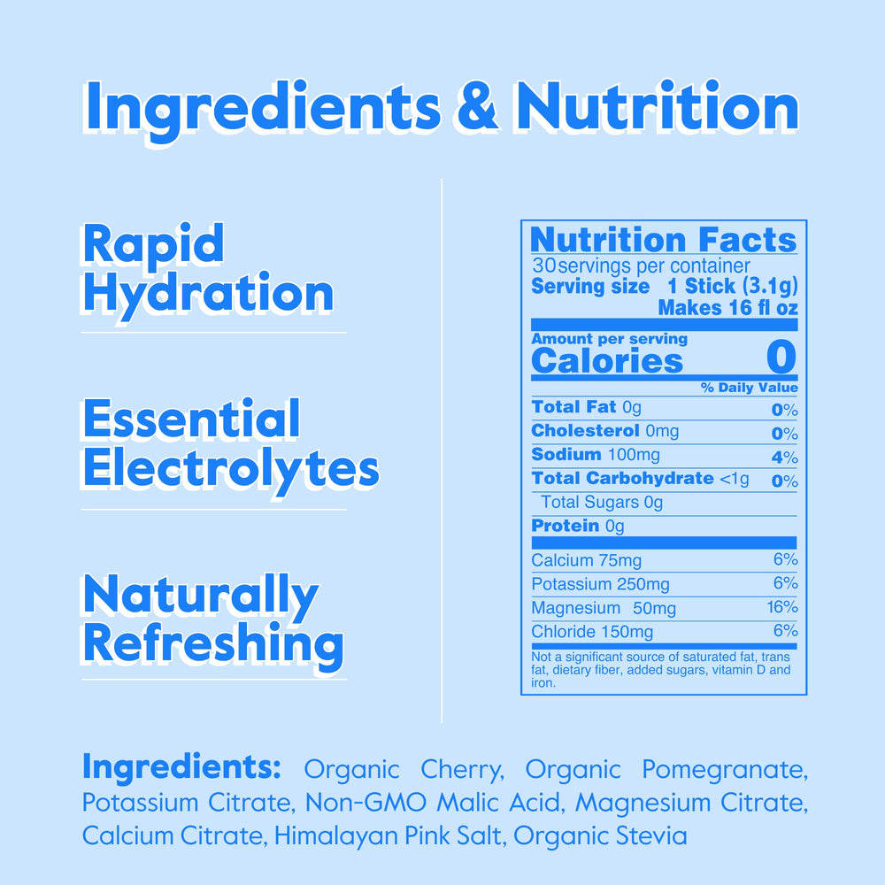 Ingredient highlights: zero sugar and essential electrolytes in Nectar packets