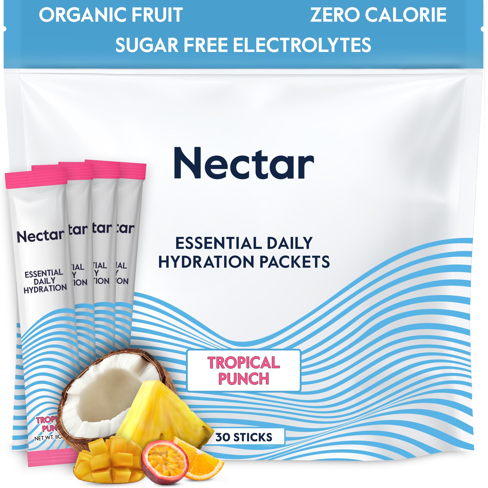 Nectar Hydration Packets Tropical Punch pack for daily hydration