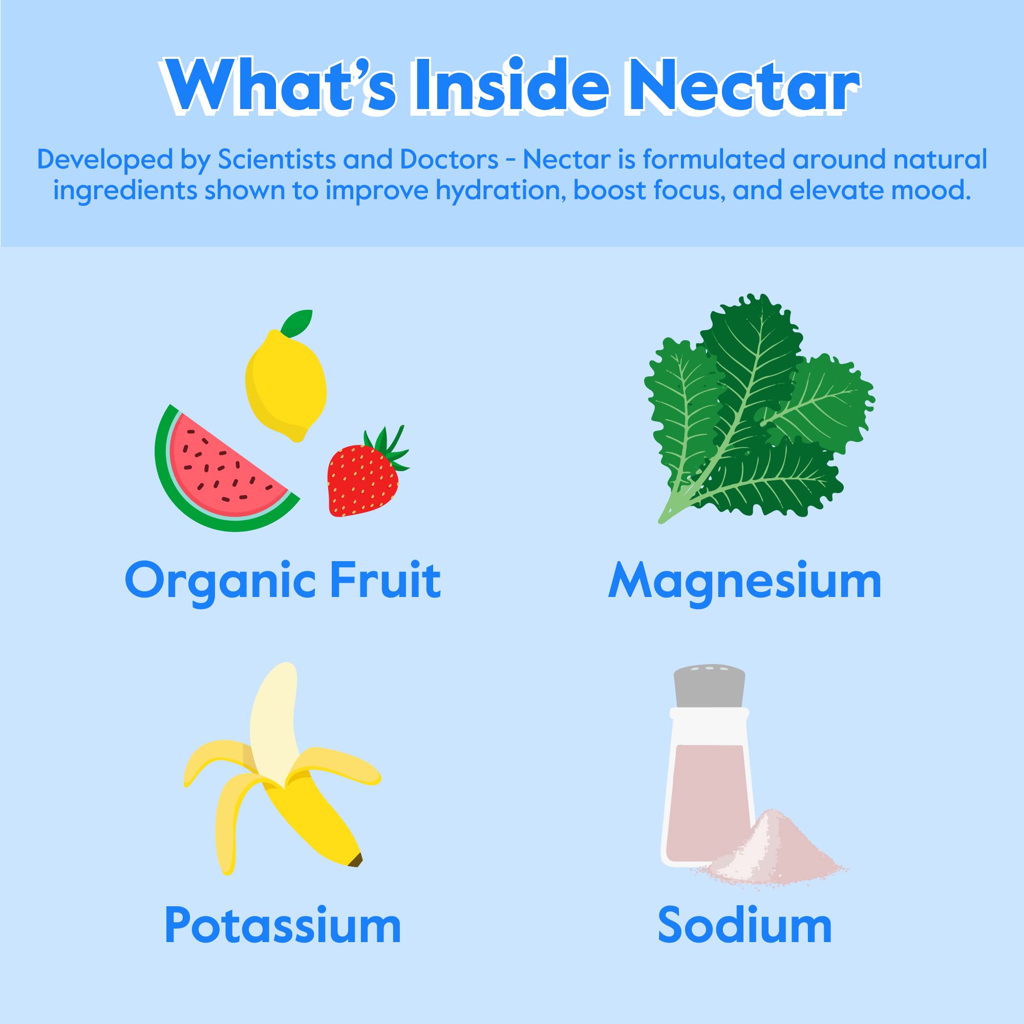 Nectar Hydration Packets – vegan and paleo label photo signals versatile diet compatibility.