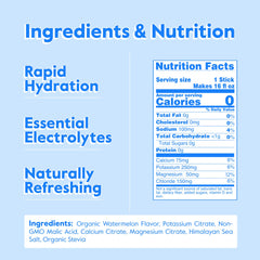 Nectar Paquetes de Hidratación, sabor sandía, polvo listo para mezclar con agua.