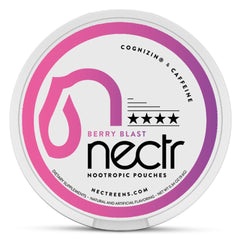 Nectr energy pouch Berry Blast close-up for on-the-go focus