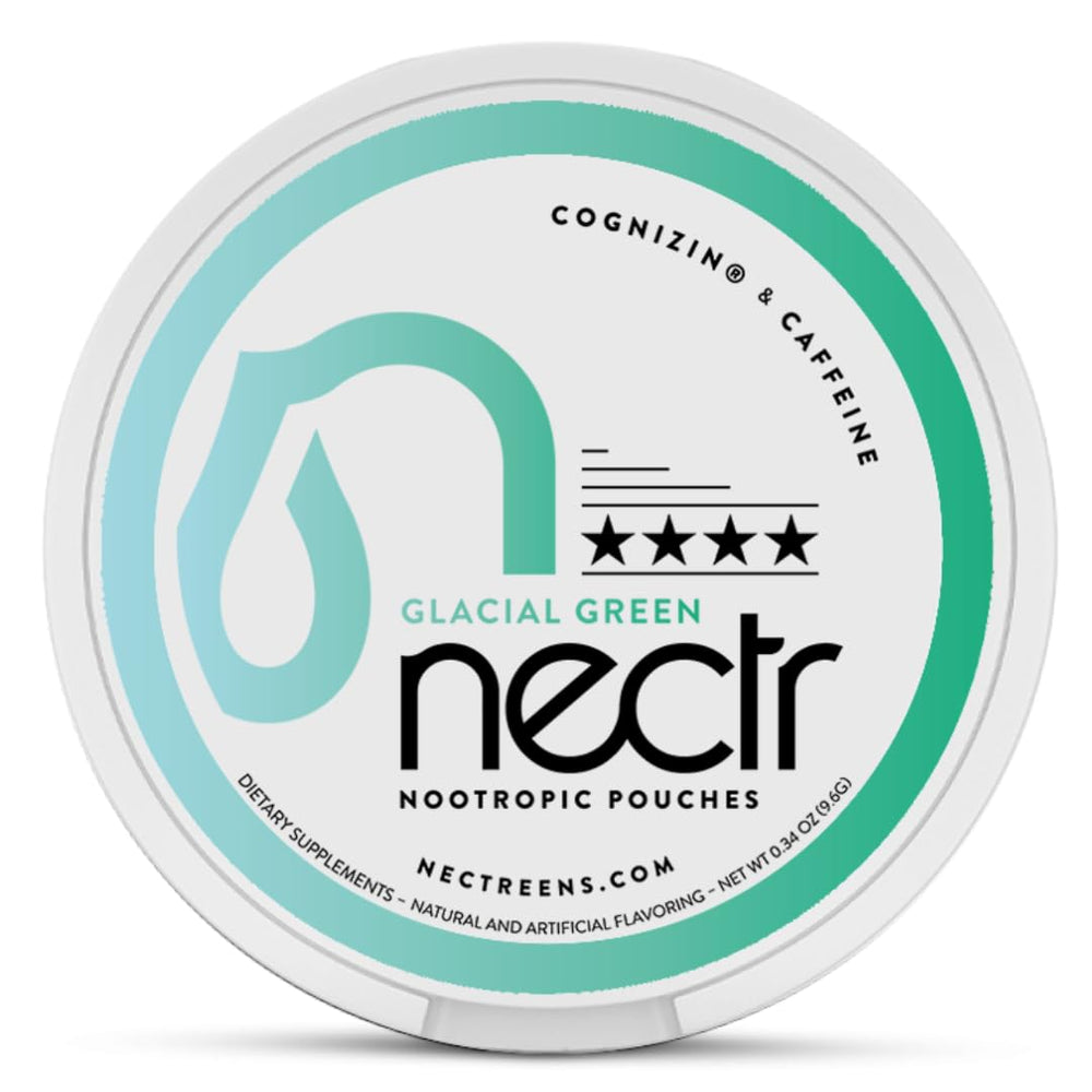 Nectr Energy Pouch front view in Glacial Green Wintergreen for focused energy