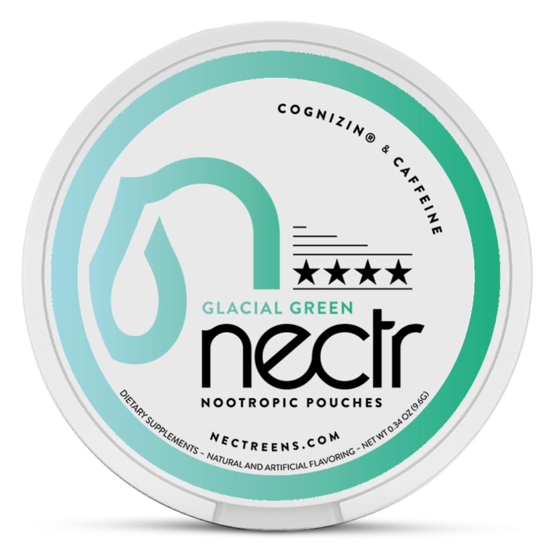 Nectr Energy Pouch front view in Glacial Green Wintergreen for focused energy