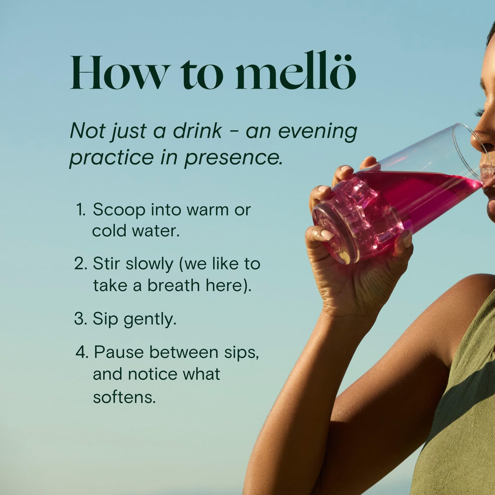 Ned mellö dissolved powder in a glass reveals a clean sugar-free drink.