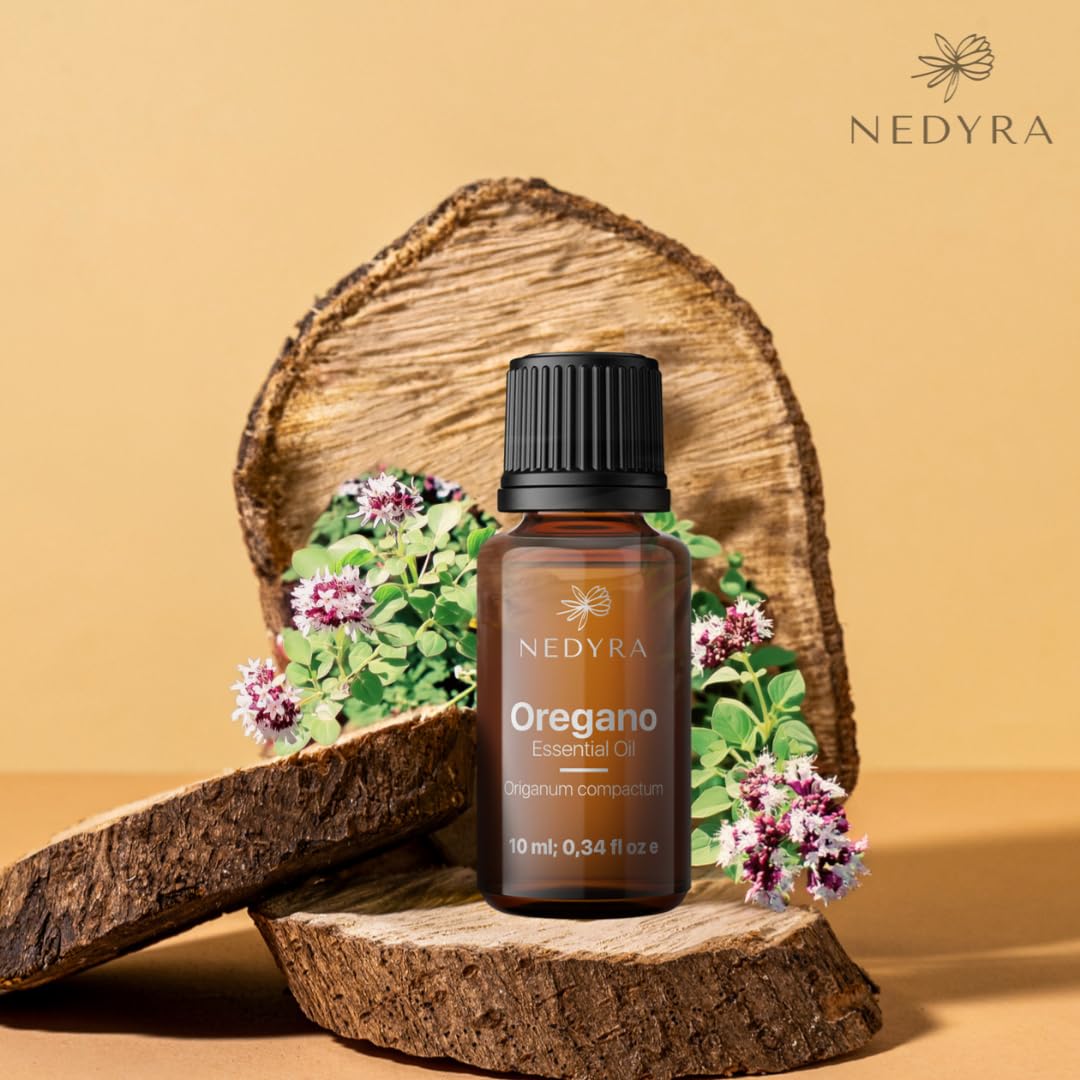 Nedyra Oregano Oil dropper dispensing drops for skin and nails care.