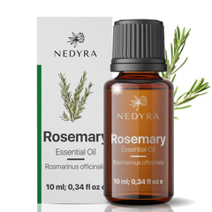 Nedyra Rosemary Oil bottle front showing pure composition for focus and wellness.