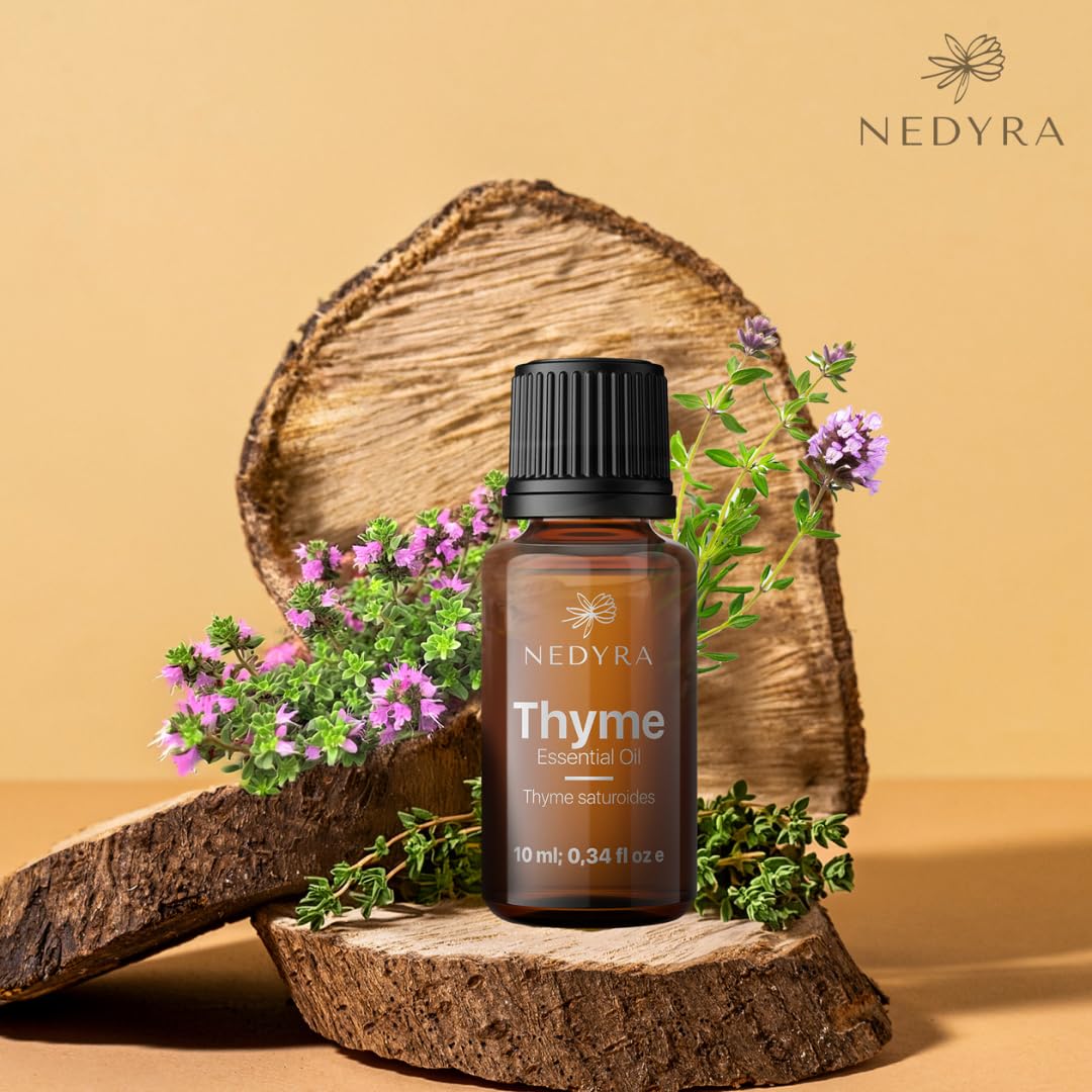 Nedyra Thyme Oil diffuser blend scents energize the mood.