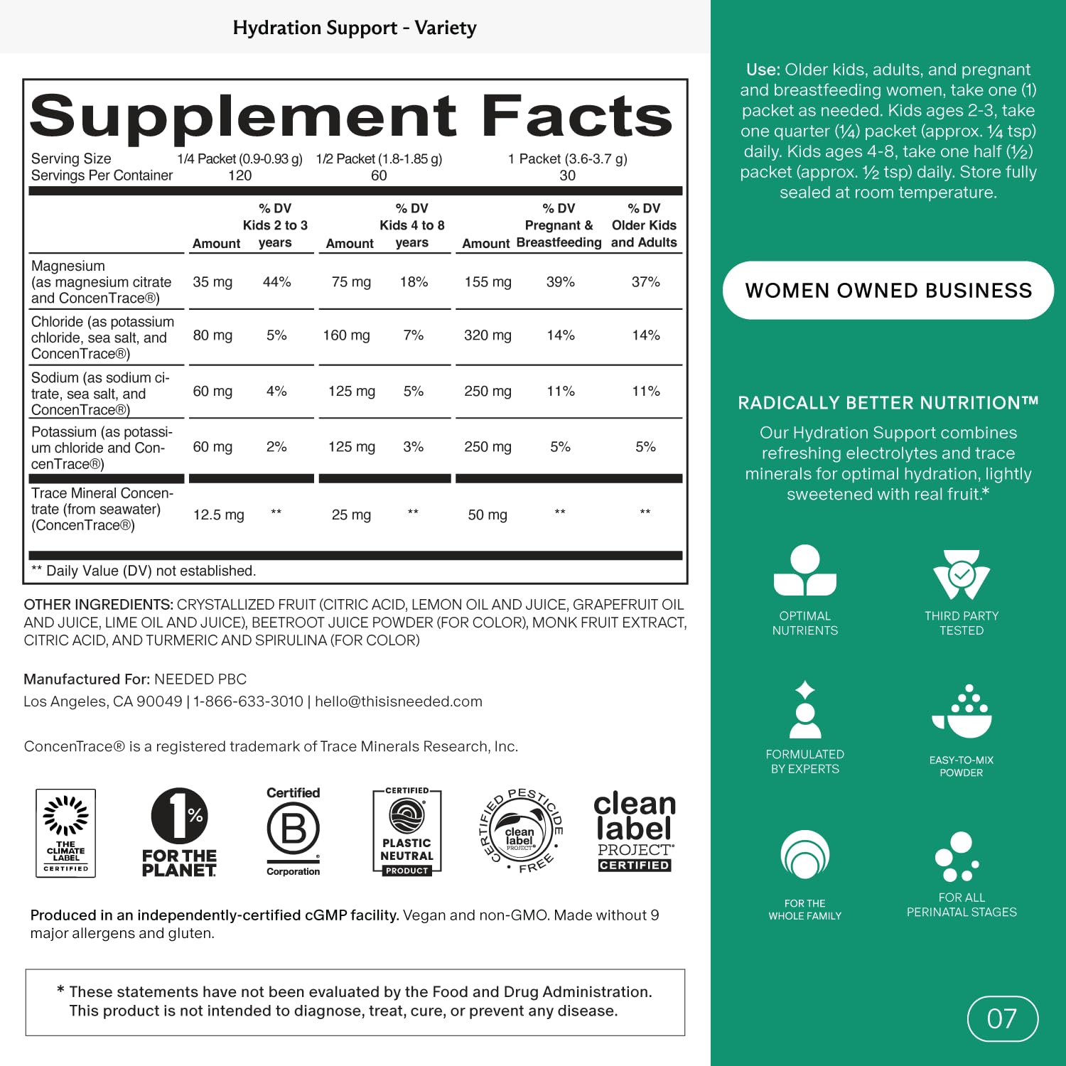 Needed electrolytes and trace minerals image showcases balanced hydration support for active days