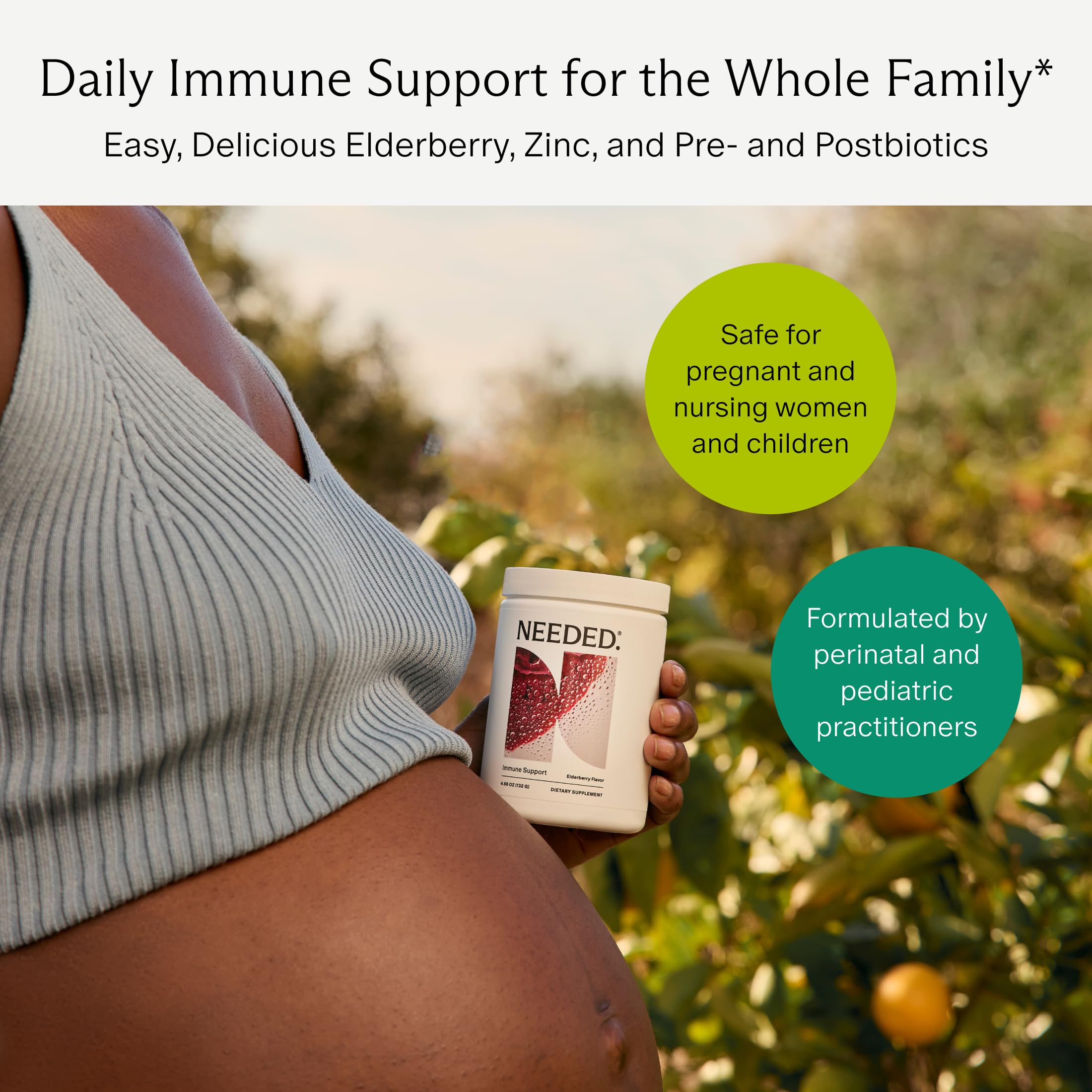 Needed Immune Support mix in glass demonstrating easy-to-prepare beverage