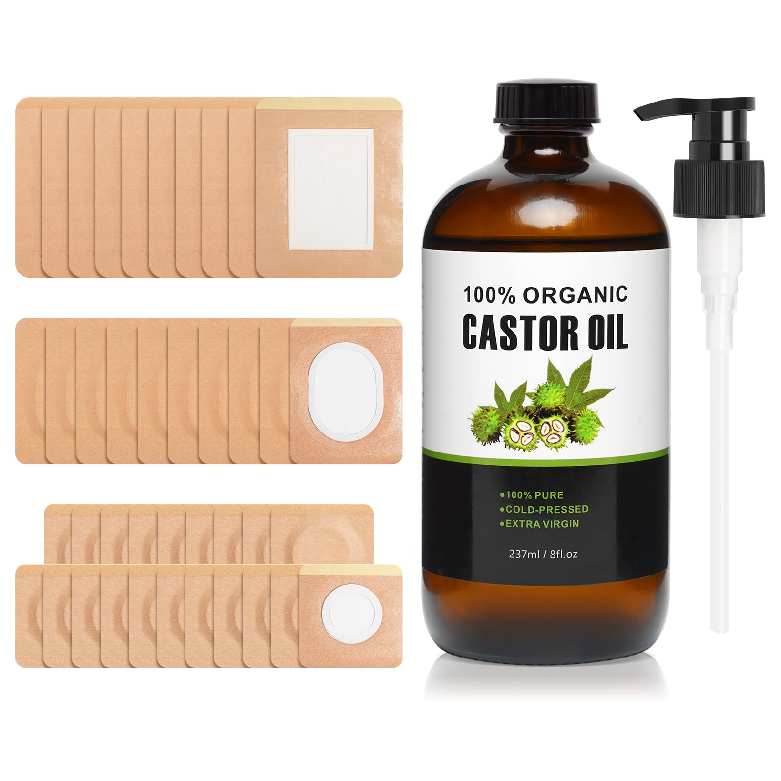 NEJUATY castor oil pack set with full wrap for versatile relief and easy application.