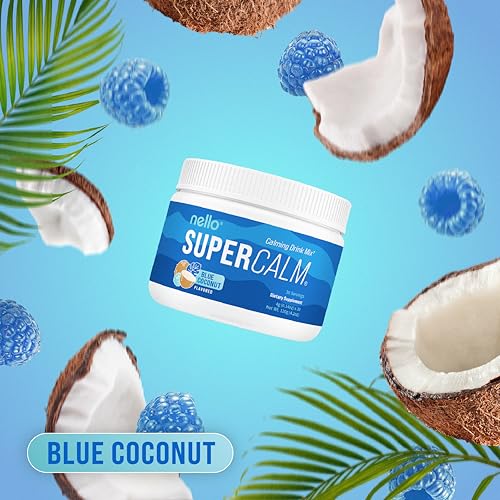 Nello SuperCalm blue coconut on-the-go packets for ease during busy days.