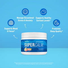 Nello Supercalm powder dissolving in water for a relaxed focus