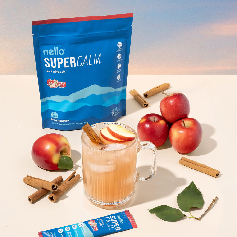Nello Supercalm with KSM-66 Ashwagandha supports balanced energy.