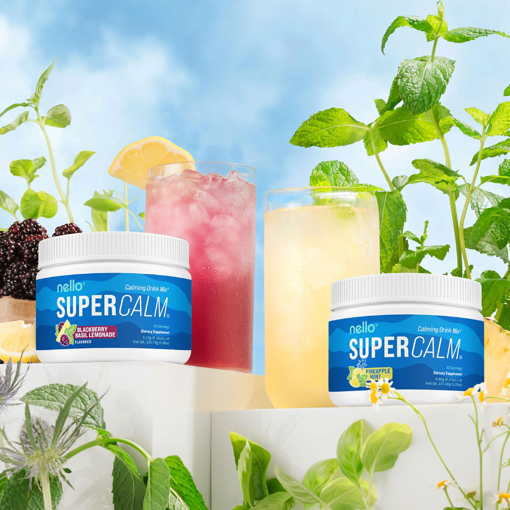 Nello Supercalm ingredients panel highlighting L-Theanine and magnesium