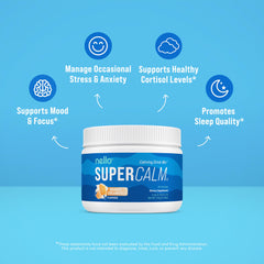 Nello Supercalm display of KSM-66 Ashwagandha and L-Theanine blend promotes restful focus.