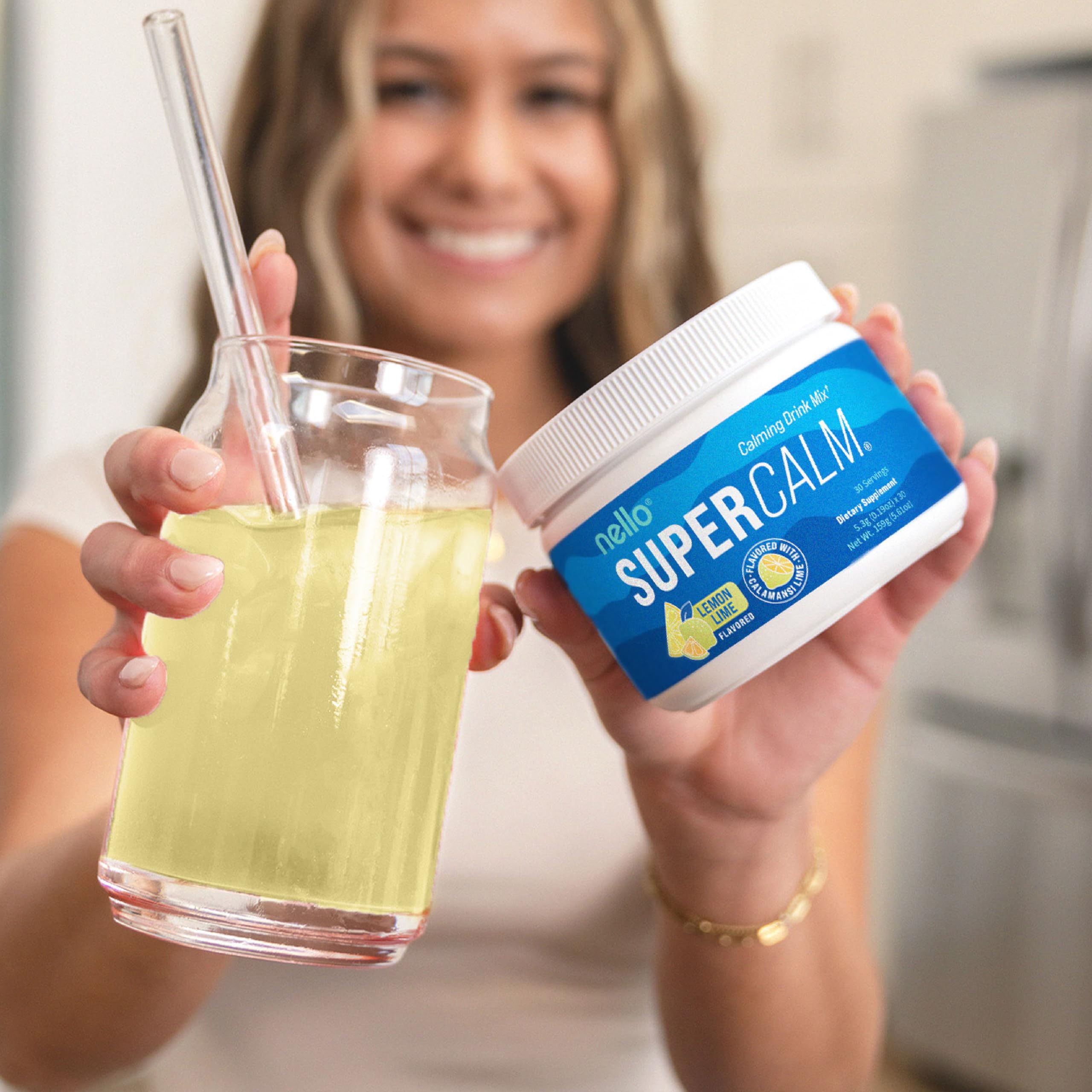 Nello SuperCalm magnesium glycinate component supporting restful routines.