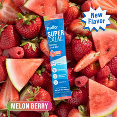 Nello Supercalm Melon Berry canister for convenient daily use.