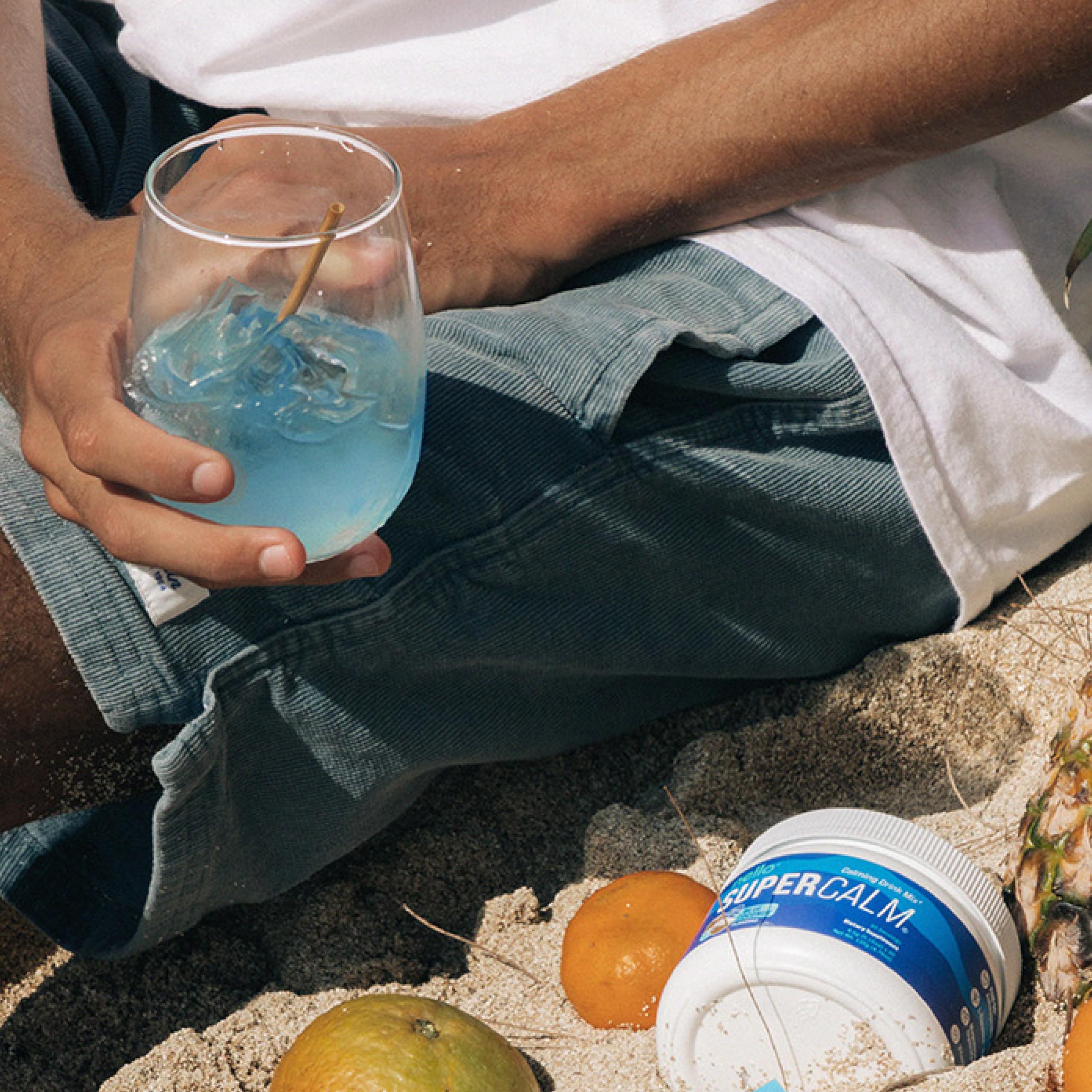 Nello SuperCalm label highlights no sugar for clean energy.