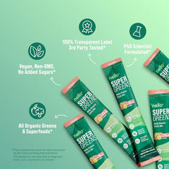Nello Supergreens includes digestive enzymes and probiotics for gut comfort