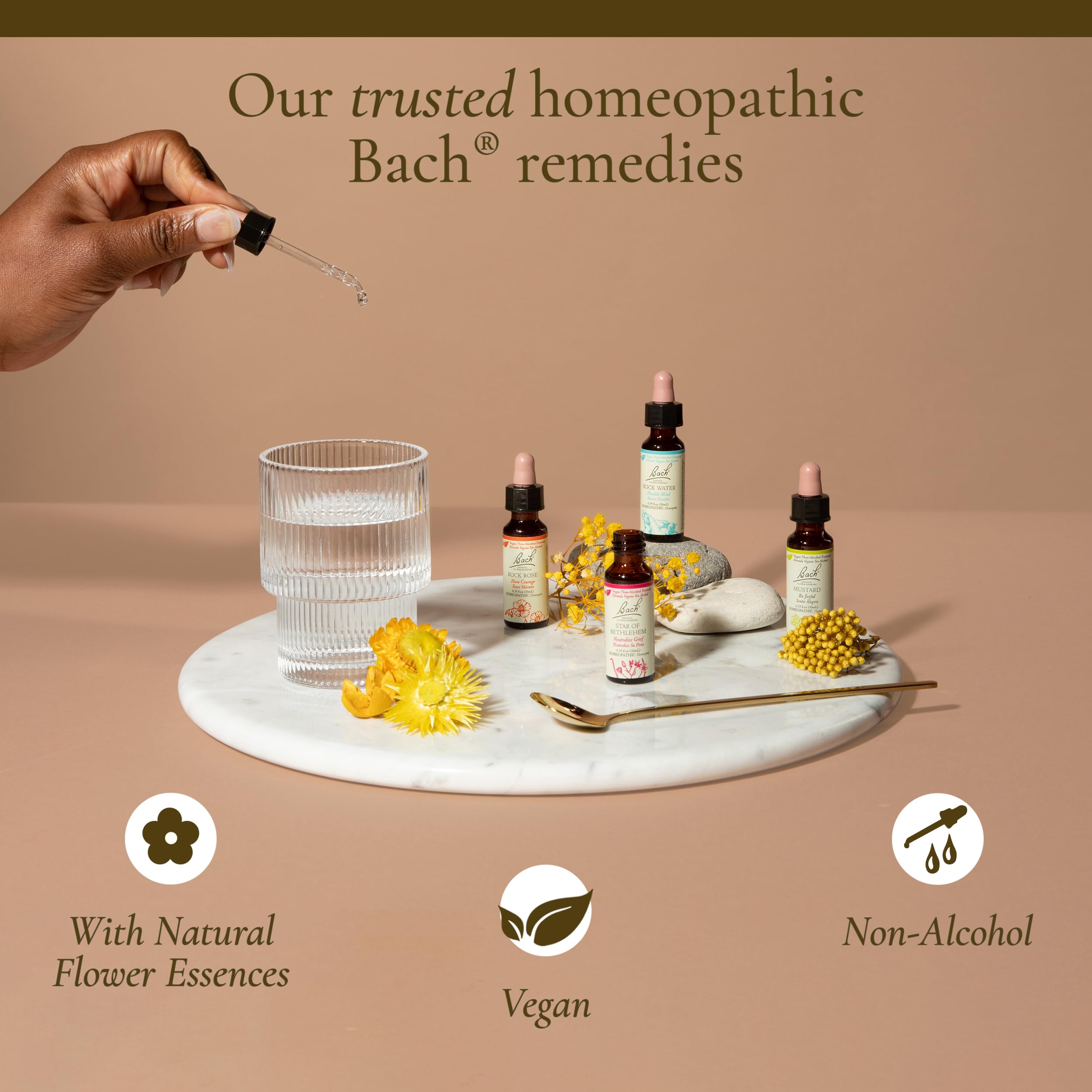 Nelsons 45-day satisfaction guarantee badge with Bach remedies.