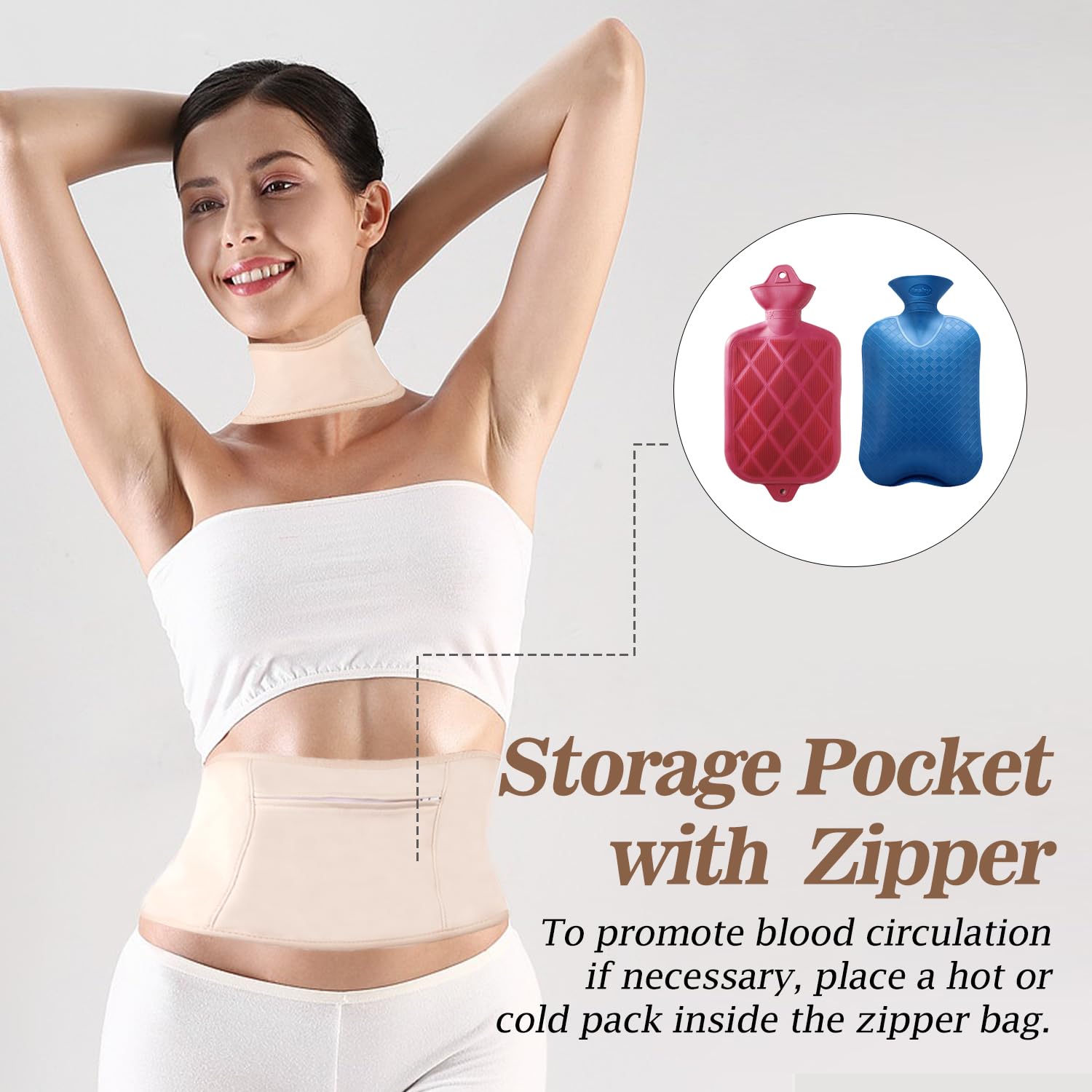 NEMOVA adjustable elastic band fits larger waists for secure comfort.