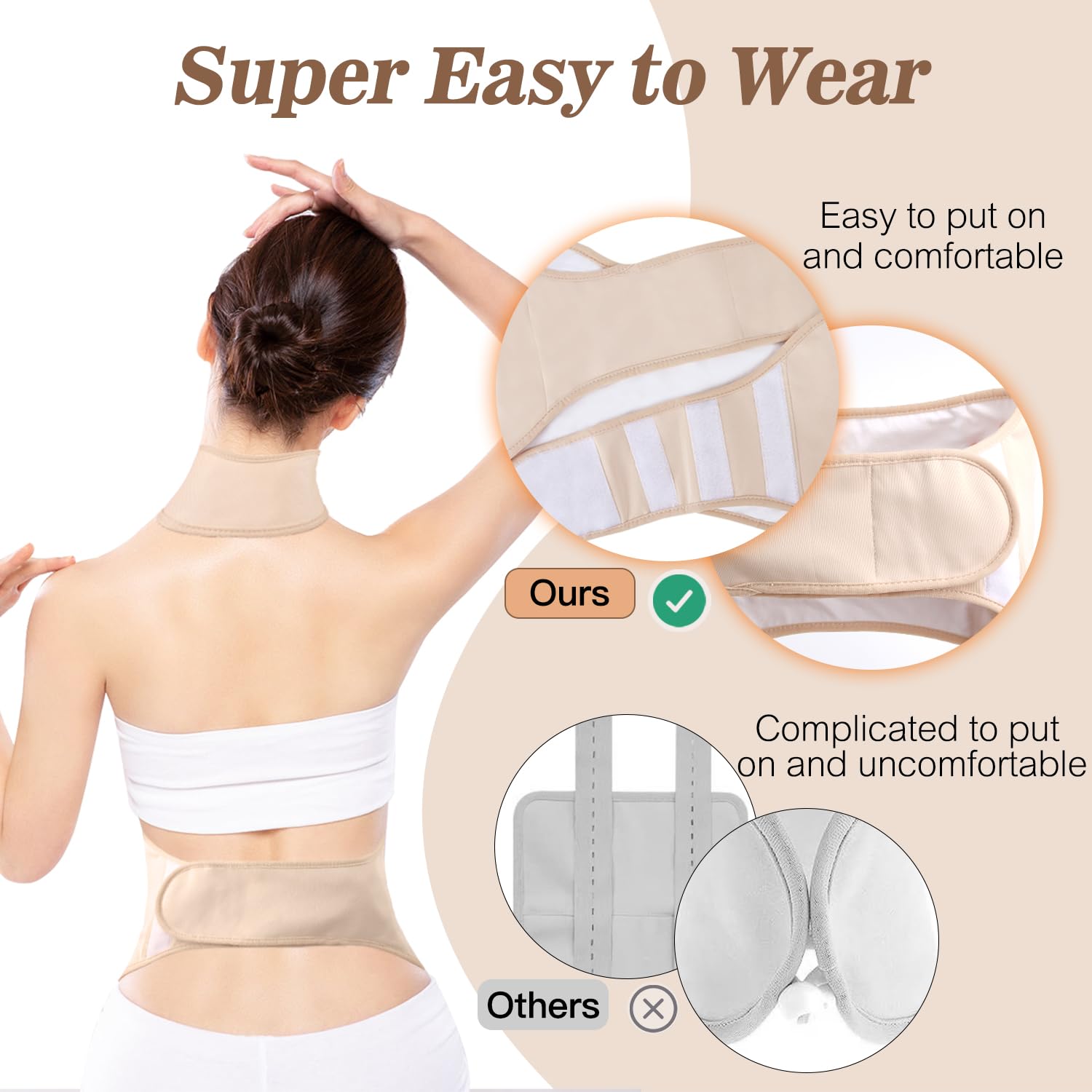 NEMOVA dual-pack neck wrap applied to neck area for tension relief.