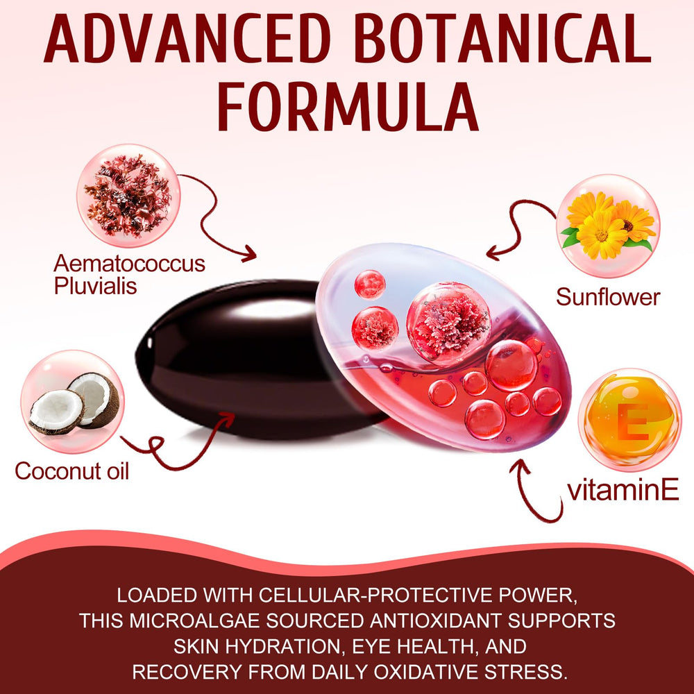 NenMaoKeNu astaxanthin 12mg softgel close-up highlighting potency.
