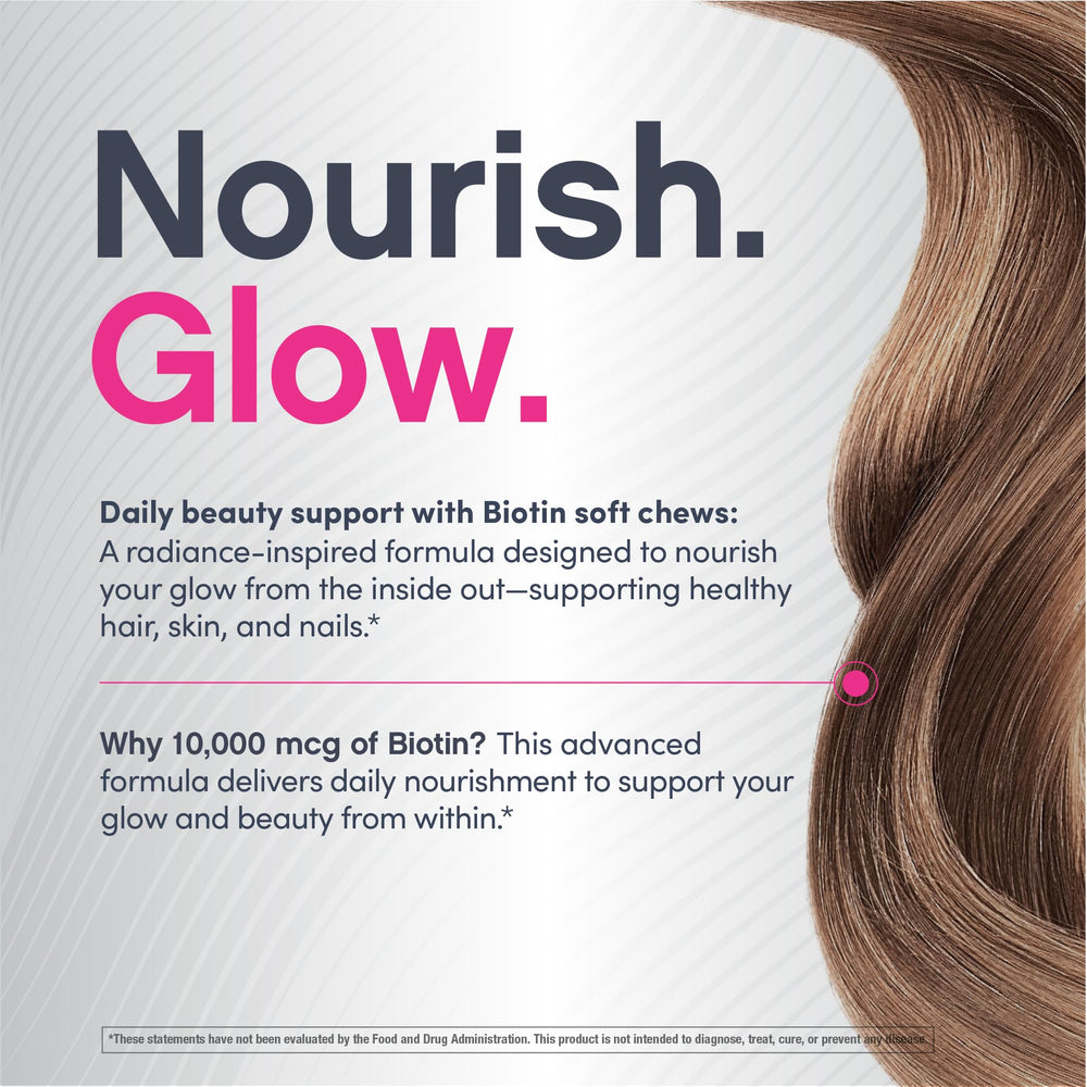 NeoCell Biotin Beauty Soft Chews acai berry chews close-up for flavor appeal.