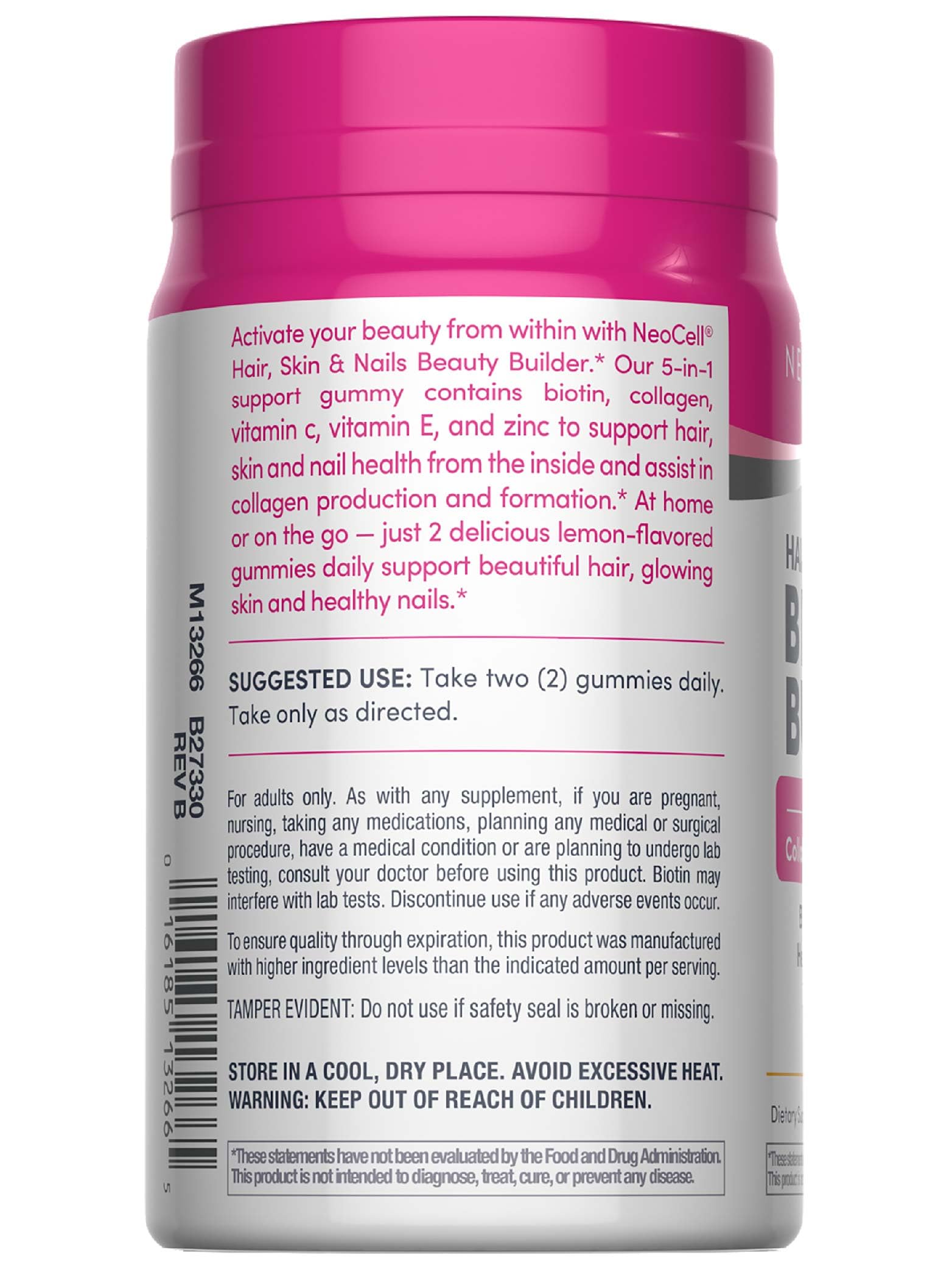 NeoCell bottle and gummies on a counter for routine use.