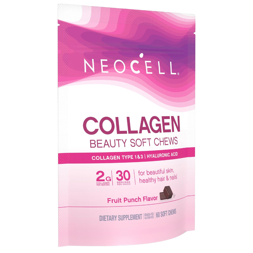 NeoCell Colágeno Belleza gomitas suaves Fruta Punch muestra dosis diaria para cabello y uñas
