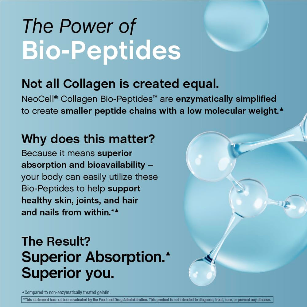 NeoCell Collagen Bio-Peptides powder blends smoothly into smoothies.
