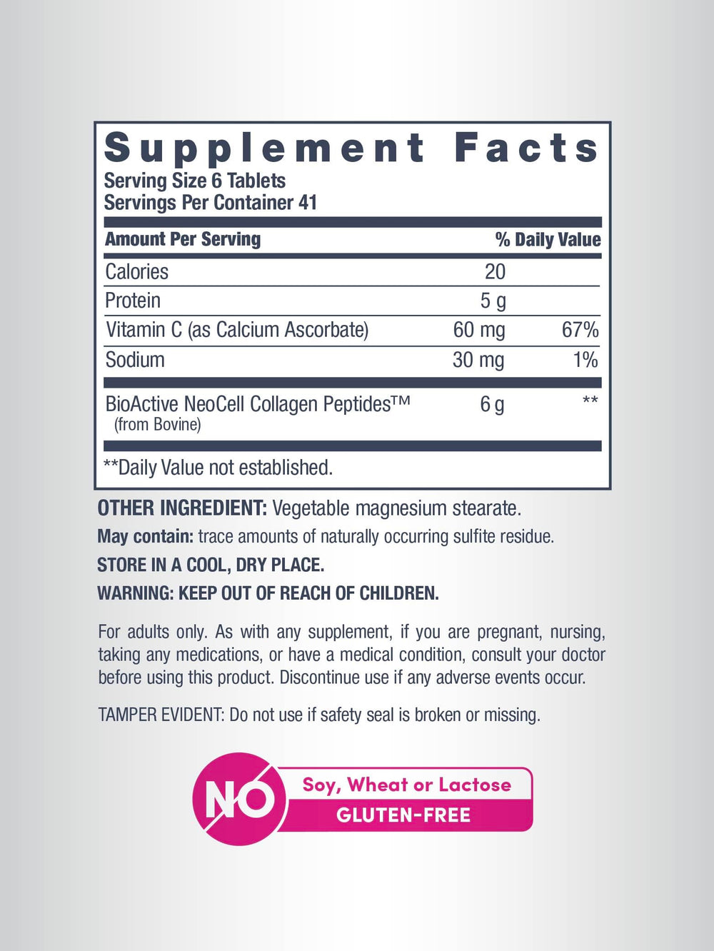 Grass-fed collagen source from NeoCell indicates natural origin and quality