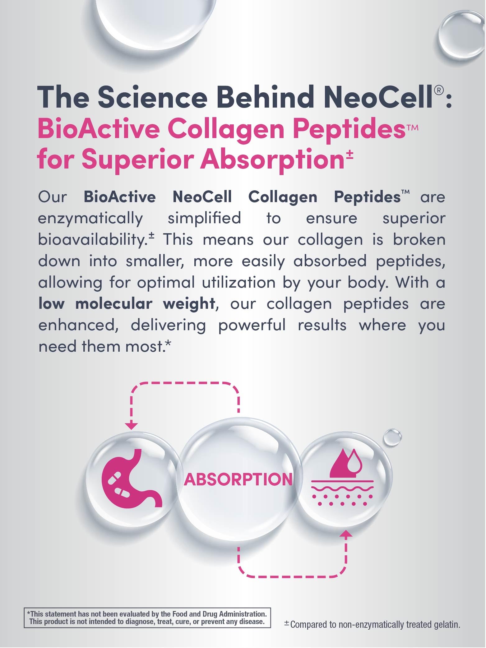 Keto-friendly, gluten-free seal on NeoCell packaging